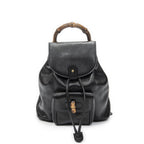 Gucci Mini Bamboo Backpack Black Calfskin Leather