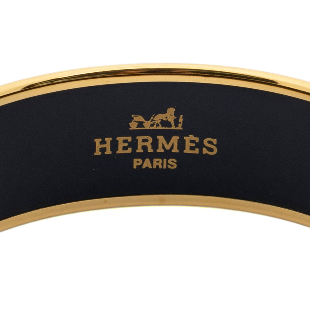 Hermes Enamel Bangle Blue Tiger Motif Bracelet — view 4