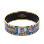 Hermes Enamel Bangle Blue Tiger Motif Bracelet — view 2