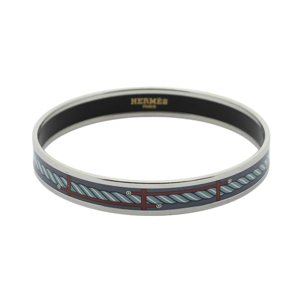 Hermes Enamel Bangle Gray Bracelet — view 2