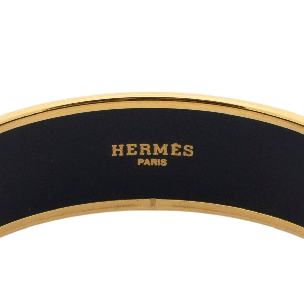 Hermes Enamel Bangle Black Gold Chain Motif Bracelet — view 4