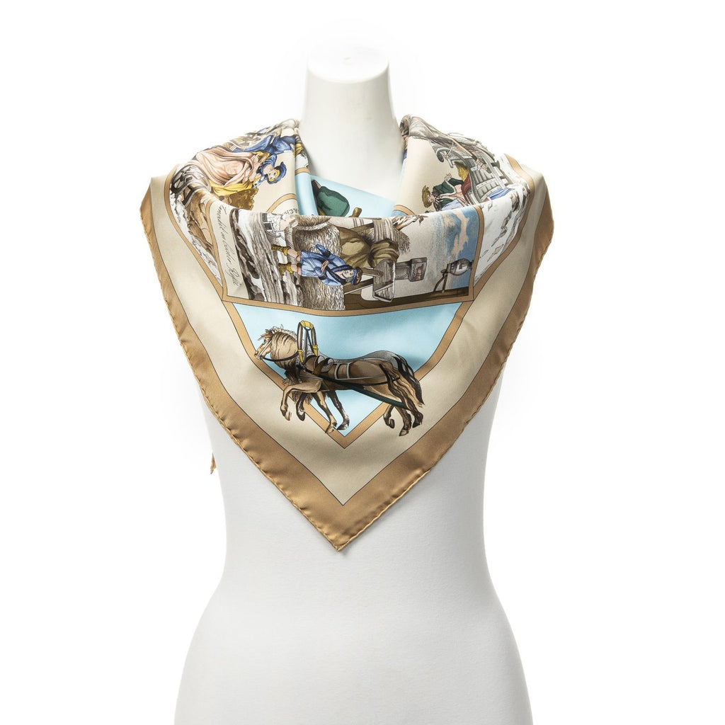 Hermes Scarf Beige