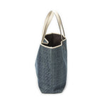 Gucci Large Web Horizon Tal Tote Blue Ivory Print Denim Canvas — view 3