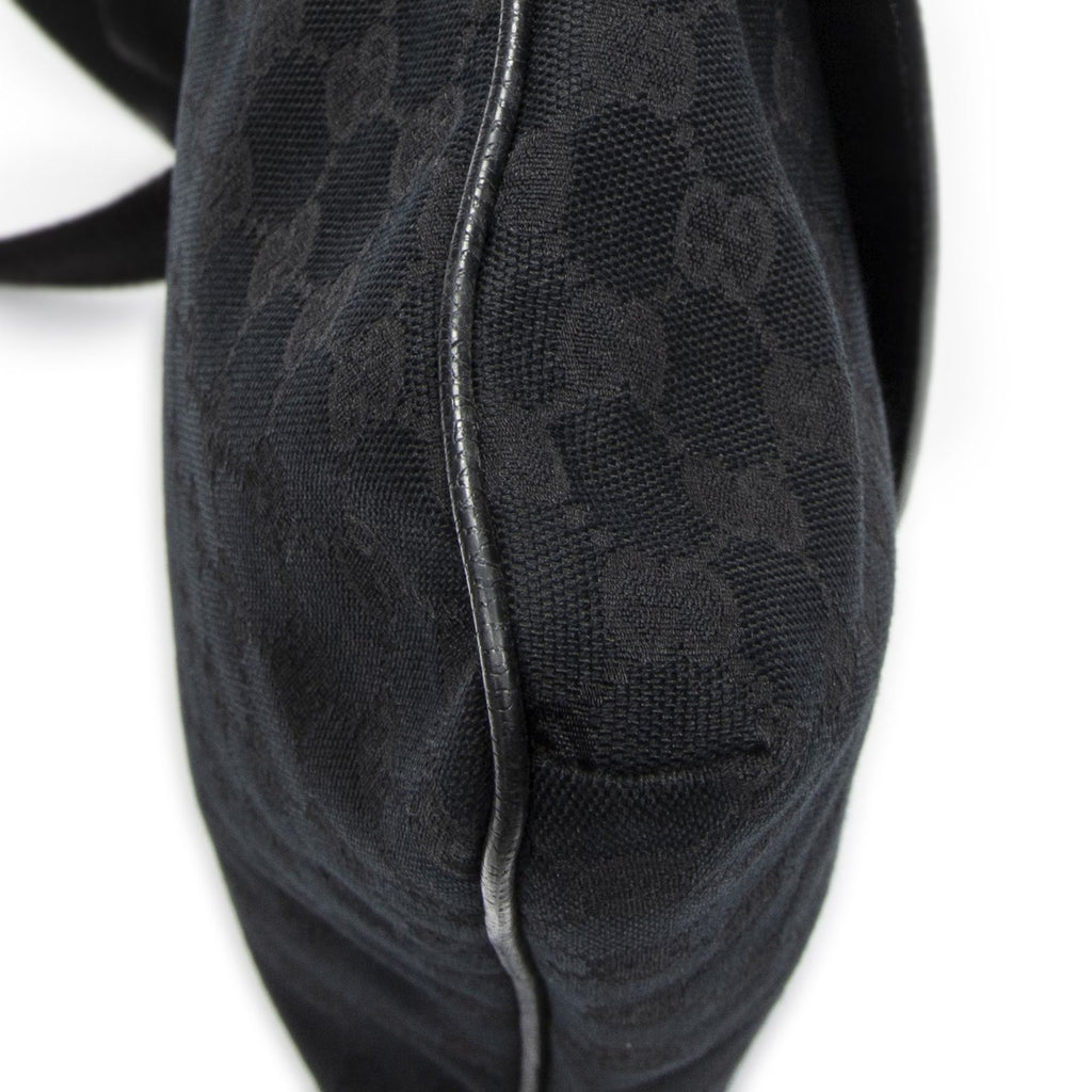 Gucci Front Pocket Messenger Bag Black GG Canvas — view 7