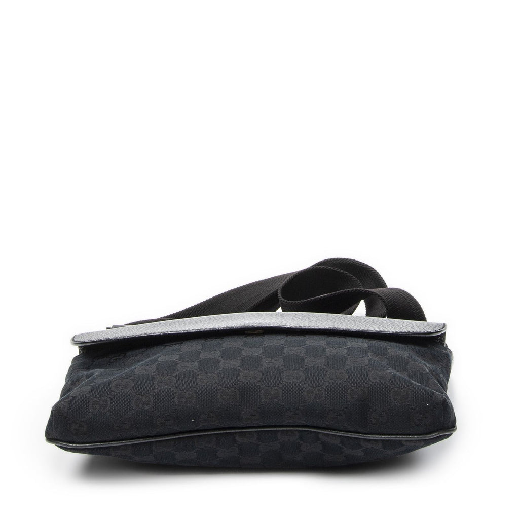 Gucci Front Pocket Messenger Bag Black GG Canvas — view 6
