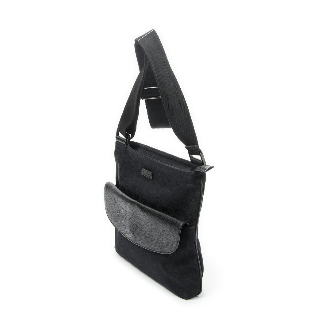 Gucci Front Pocket Messenger Bag Black GG Canvas — view 2