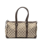 Gucci Small Boston Brown Beige GG Canvas Shoulder Bag — view 5