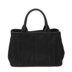 Prada Canapa Small Tote Black Canvas — view 5