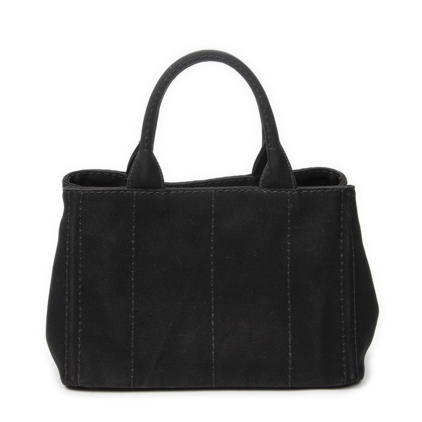 Prada Canapa Small Tote Black Canvas — view 5