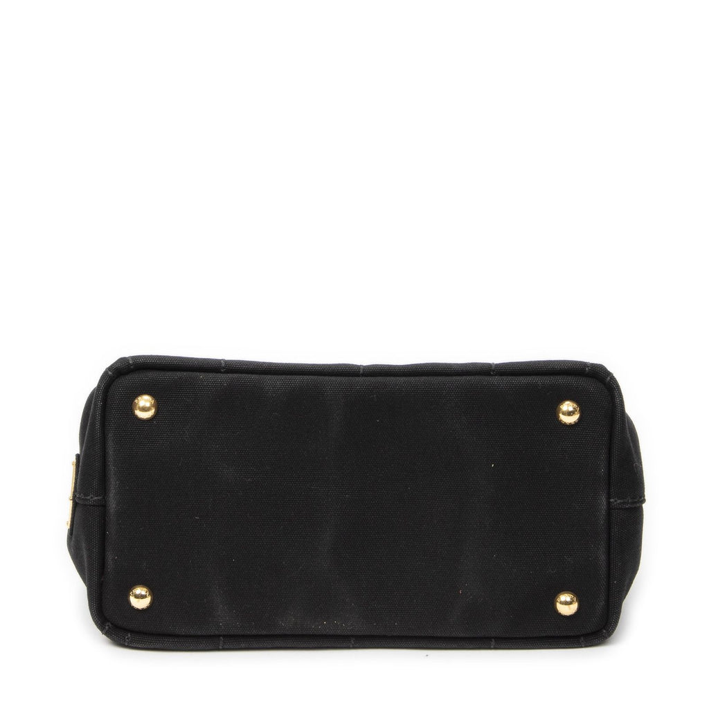 Prada Canapa Small Tote Black Canvas — view 6