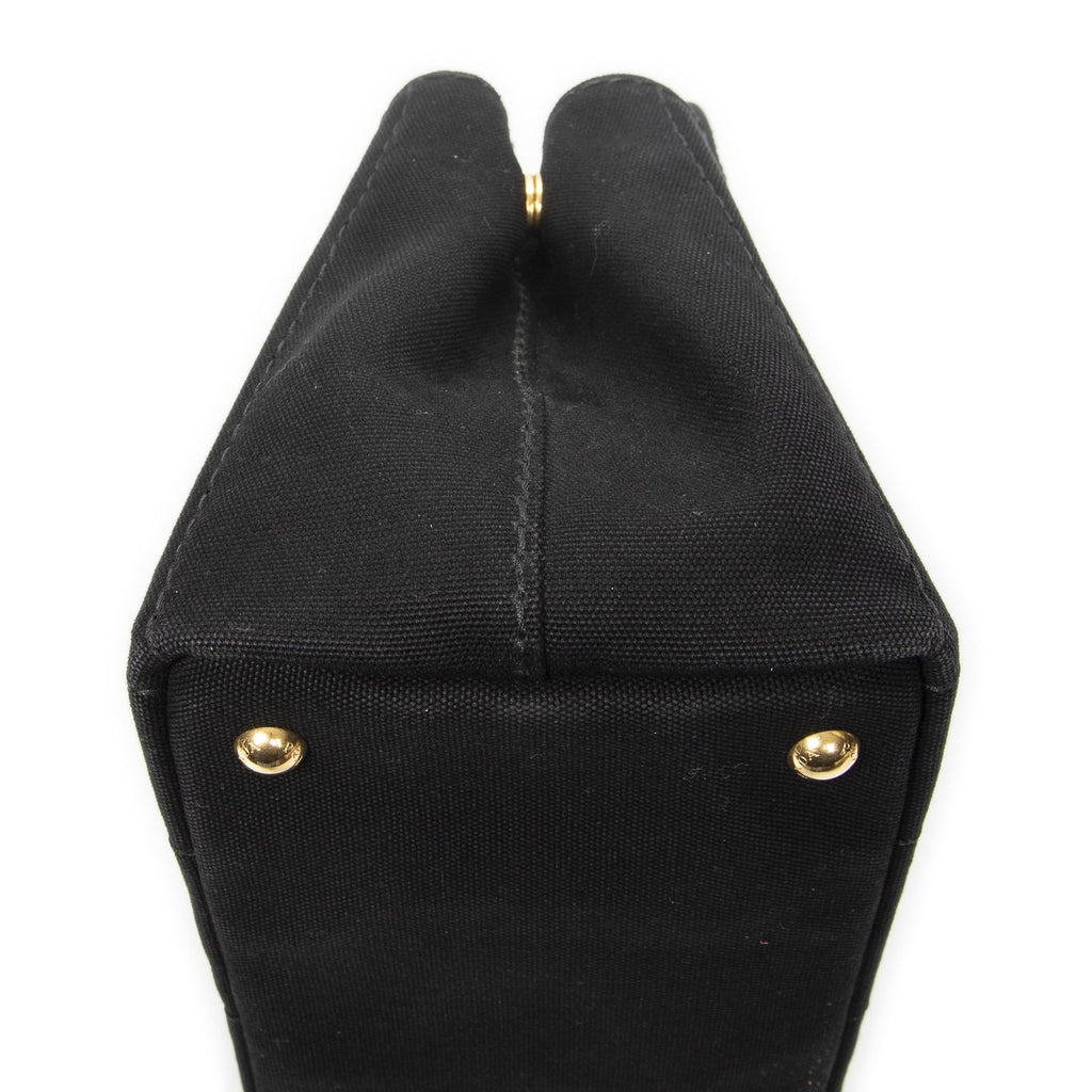 Prada Canapa Small Tote Black Canvas — view 8