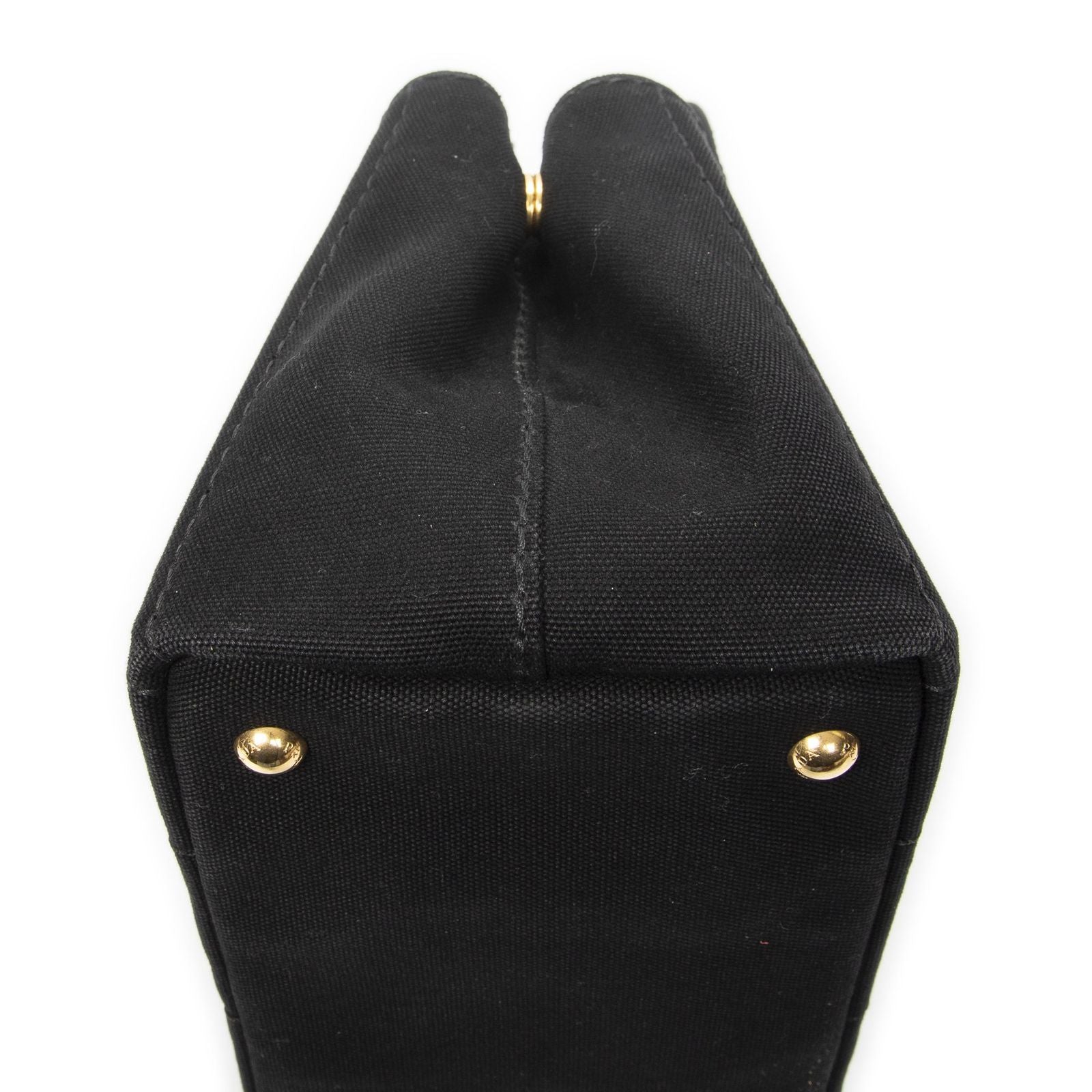 Prada Canapa Small Tote Black Canvas — view 8
