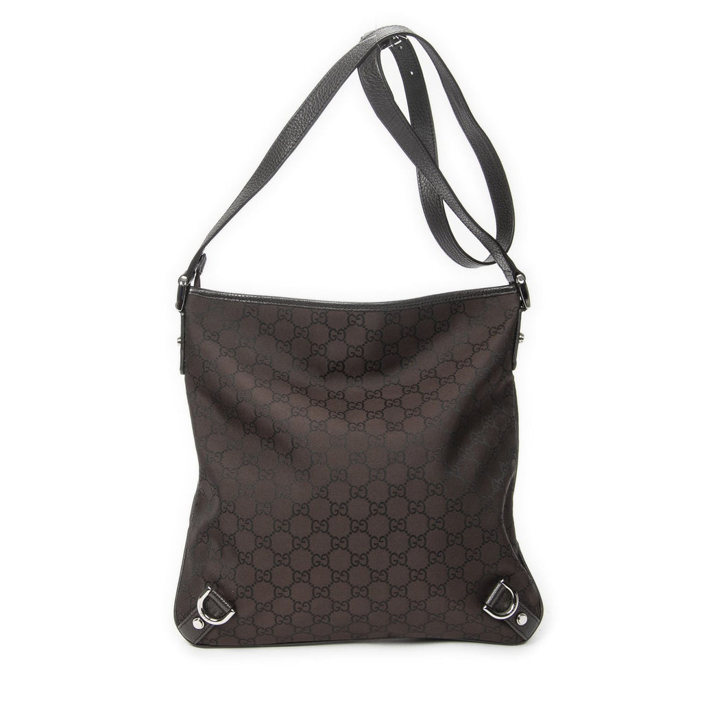 Gucci Abbey D Ring Crossbody Dark Brown GG Nylon Canvas — view 5