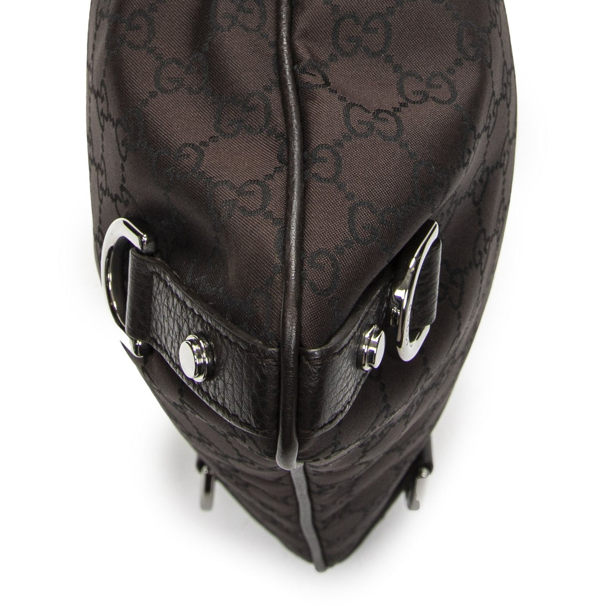 Gucci Abbey D Ring Crossbody Dark Brown GG Nylon Canvas — view 7
