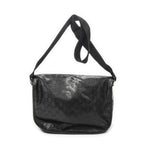 Gucci Double Buckle Flap Messenger Bag Black Guccissima Imprint Canvas — view 5
