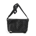 Gucci Double Buckle Flap Messenger Bag Black Guccissima Imprint Canvas