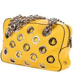 Prada Small Grommet Canapa Tote Yellow Vitello Daino — view 2