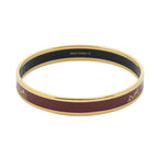 Hermes Enamel Bangle Brown Logo Motif Bracelet — view 3