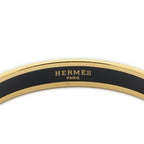 Hermes Enamel Bangle Brown Logo Motif Bracelet — view 4