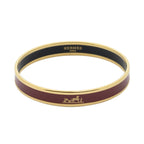 Hermes Enamel Bangle Brown Logo Motif Bracelet — view 2