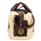 Fendi Vintage Boston Dark Brown Sheep Shoulder Bag — view 3
