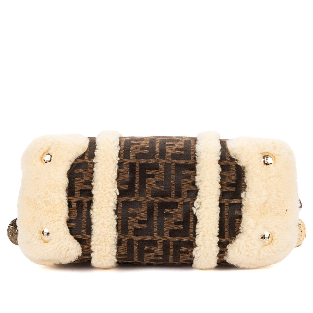 Fendi Vintage Boston Dark Brown Sheep Shoulder Bag — view 6