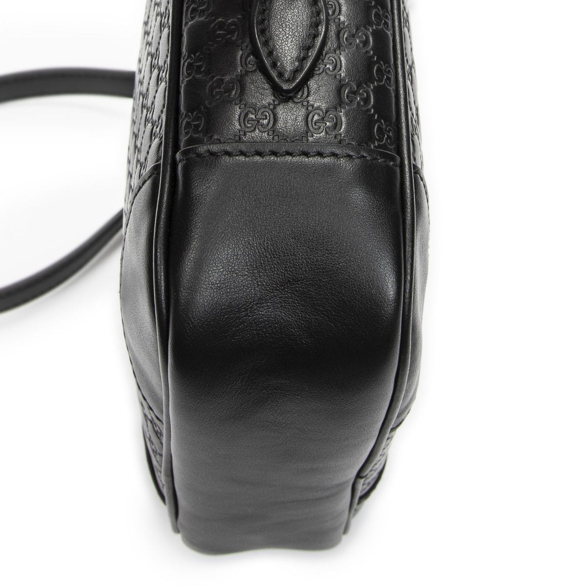 Gucci Bree Cross Belt Bag Black Micro Guccissima Leather — view 7