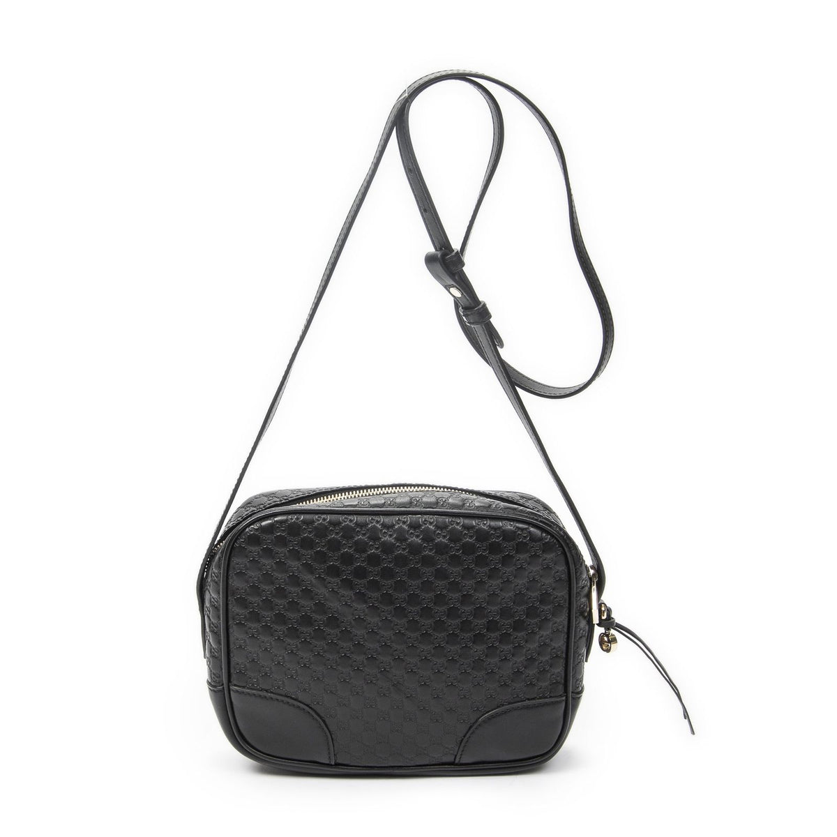 Gucci Bree Cross Belt Bag Black Micro Guccissima Leather — view 5