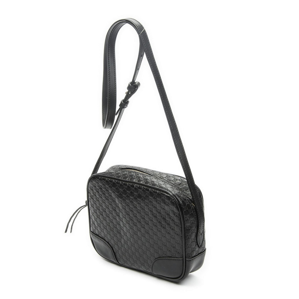 Gucci Bree Cross Belt Bag Black Micro Guccissima Leather — view 2