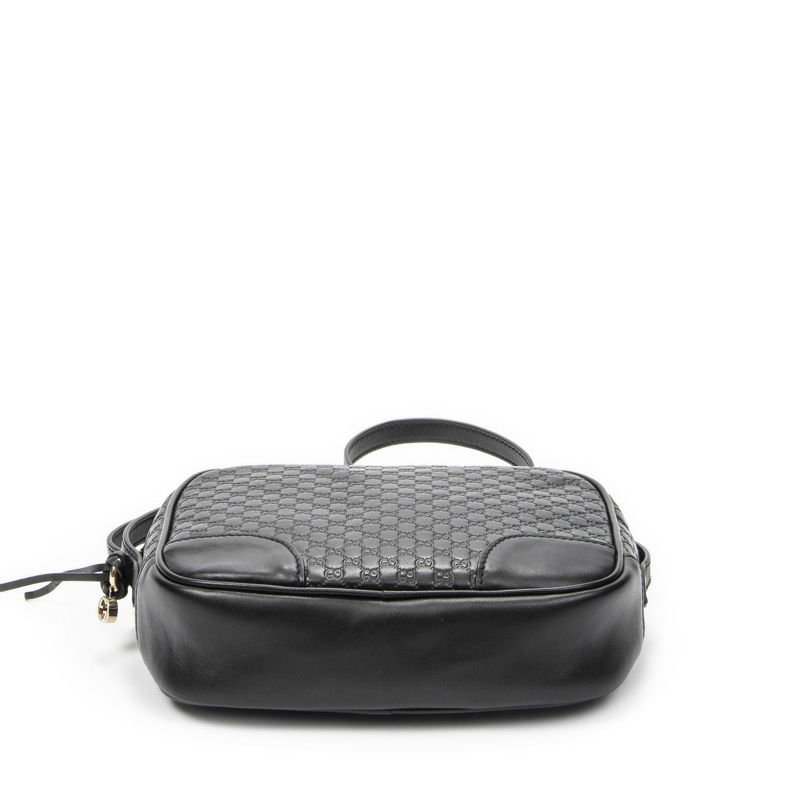 Gucci Bree Cross Belt Bag Black Micro Guccissima Leather — view 6