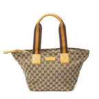 Gucci Medium Web Trapeze Tote Yellow Beige GG Canvas