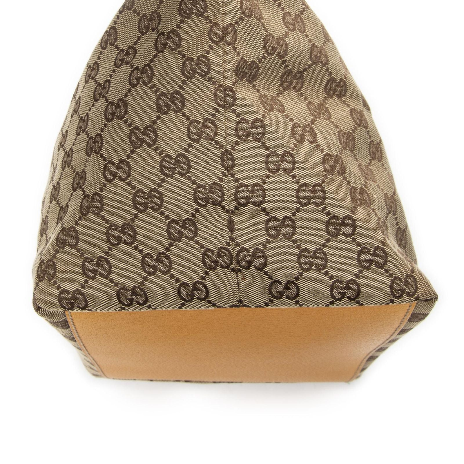 Gucci Medium Web Trapeze Tote Yellow Beige GG Canvas — view 8