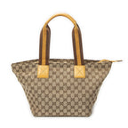 Gucci Medium Web Trapeze Tote Yellow Beige GG Canvas — view 5