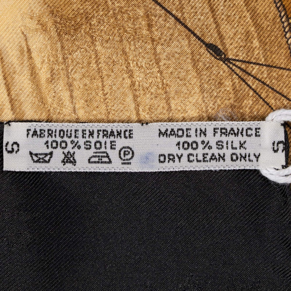Hermes Scarf Light Blue Black Green Jacquard Silk — view 5
