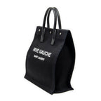 Saint Laurent Vertical Rive Gauche Tote Black Canvas — view 2
