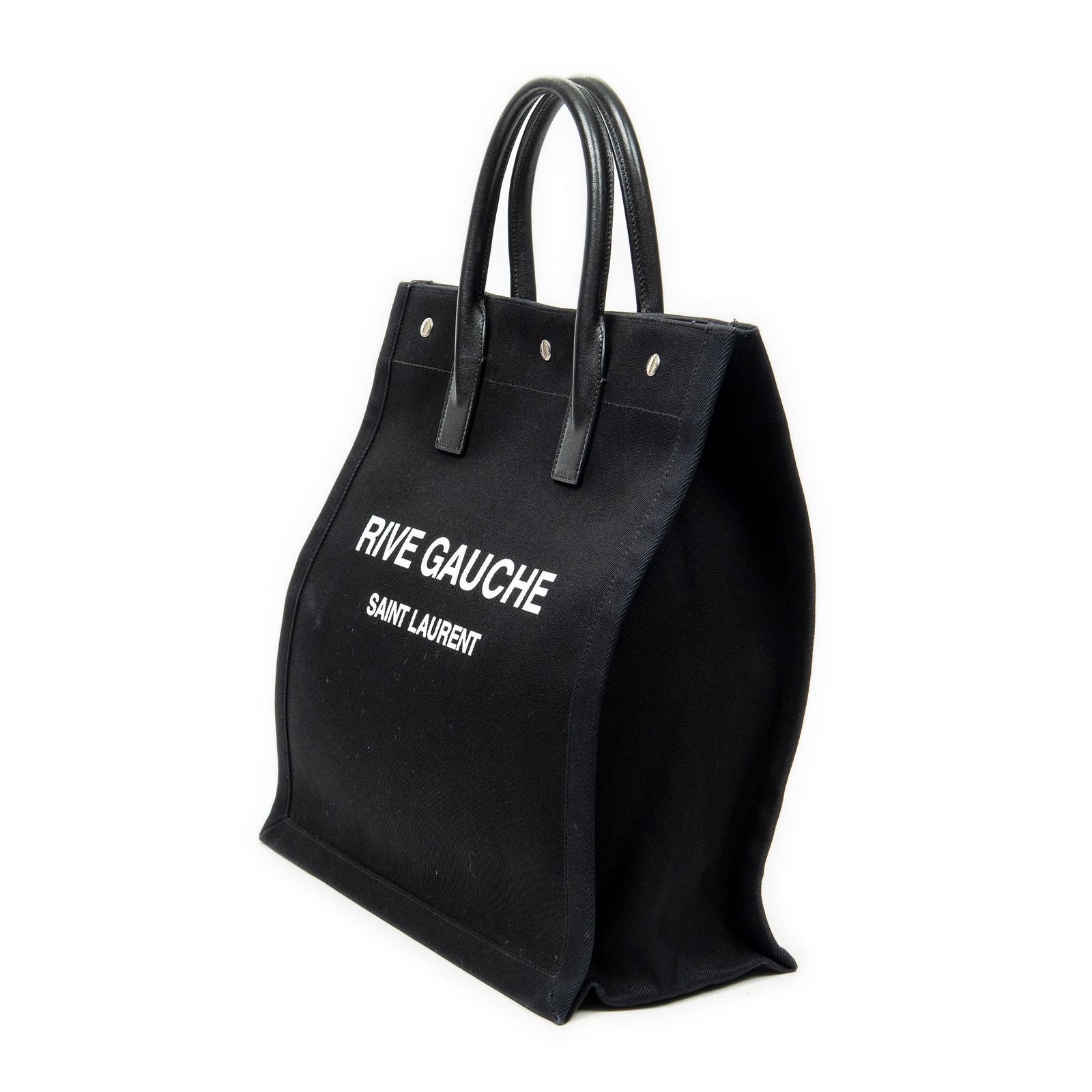 Saint Laurent Vertical Rive Gauche Tote Black Canvas — view 2