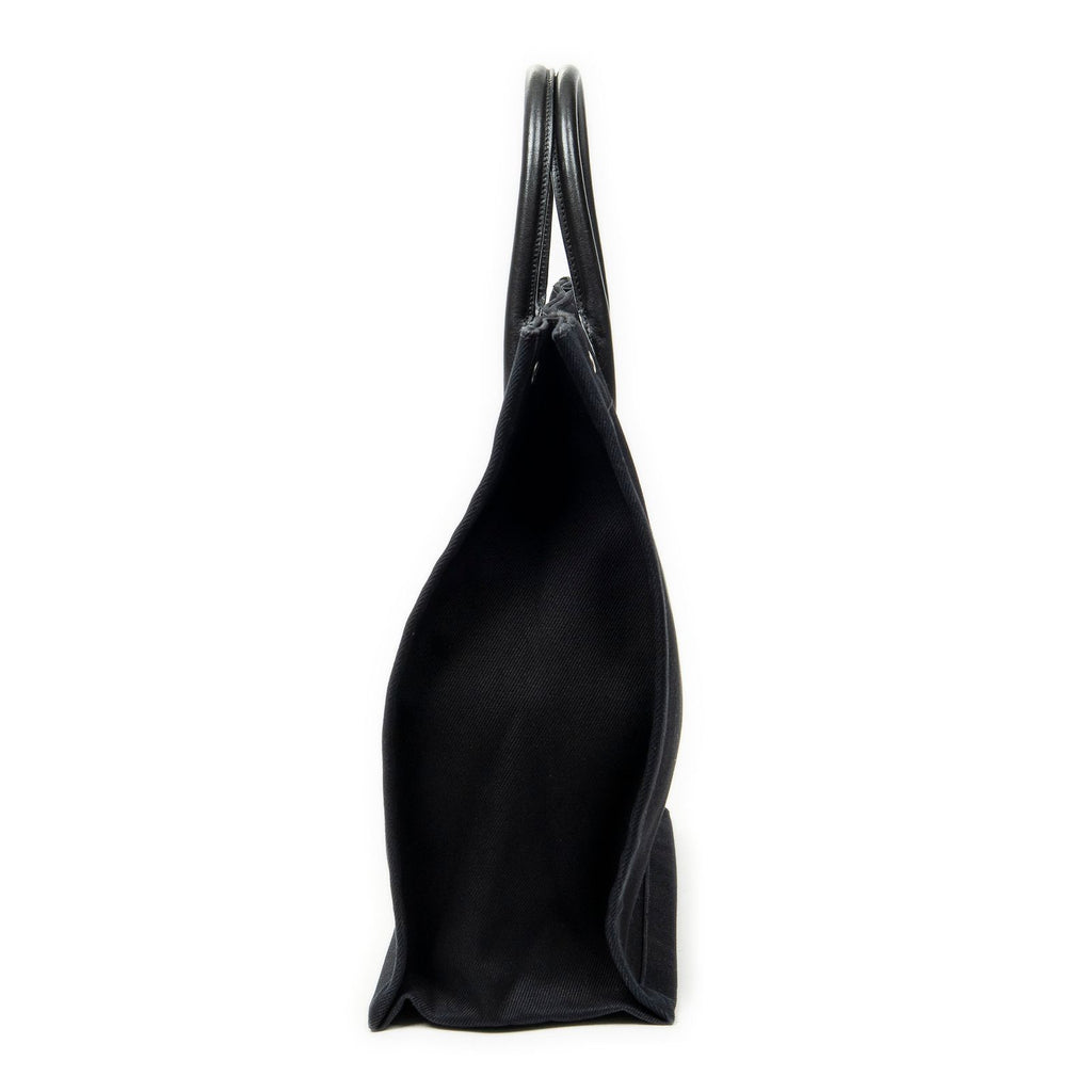 Saint Laurent Vertical Rive Gauche Tote Black Canvas — view 3