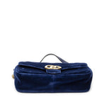 Gucci Small GG Marmont Flap Bag Navy Blue Matelasse Velvet — view 6