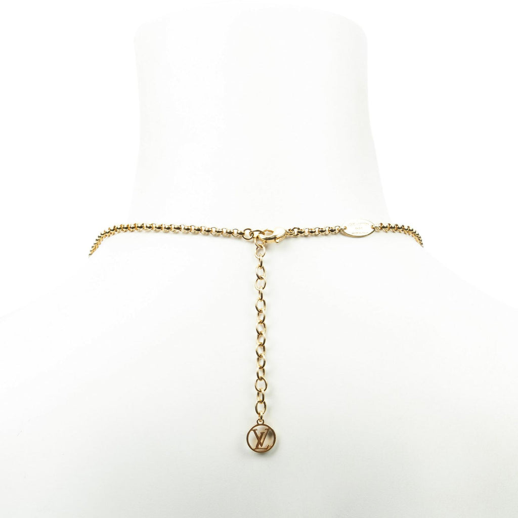Louis Vuitton Collier Iconic Infinity Dot Necklace Black Gold Plated — view 3