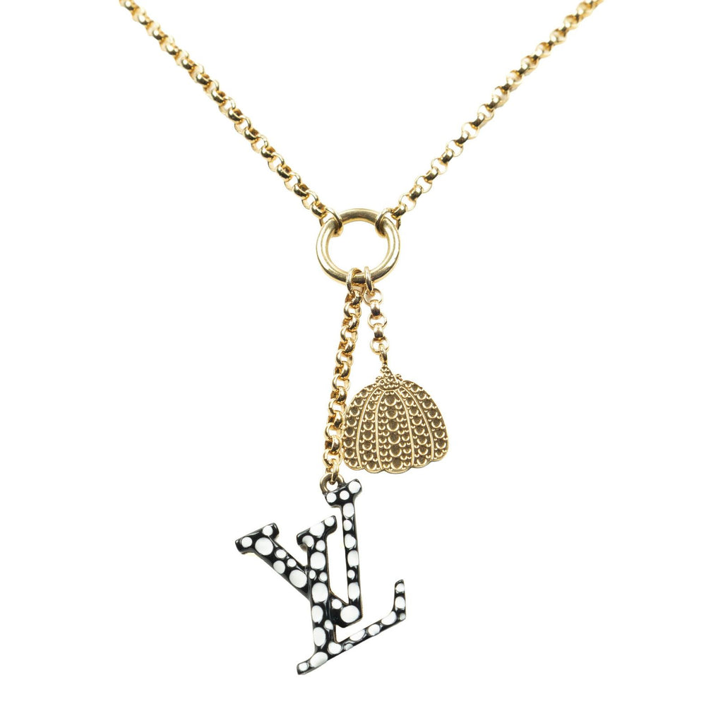 Louis Vuitton Collier Iconic Infinity Dot Necklace Black Gold Plated — view 2