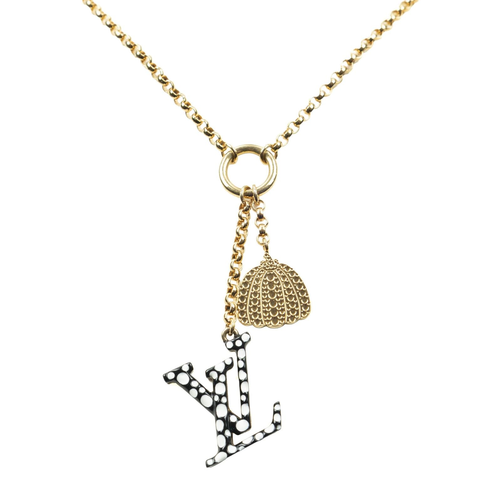 Louis Vuitton Collier Iconic Infinity Dot Necklace Black Gold Plated — view 2