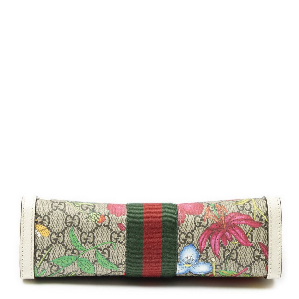 Gucci Small GG Ophidia Ivory Beige Floral Print Supreme Canvas Shoulder Bag — view 6