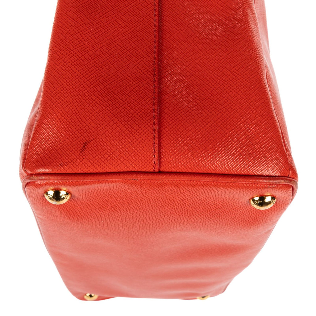 Prada Medium Garda Tote Orange Saffiano Luxe Leather — view 7