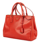 Prada Medium Garda Tote Orange Saffiano Luxe Leather — view 2