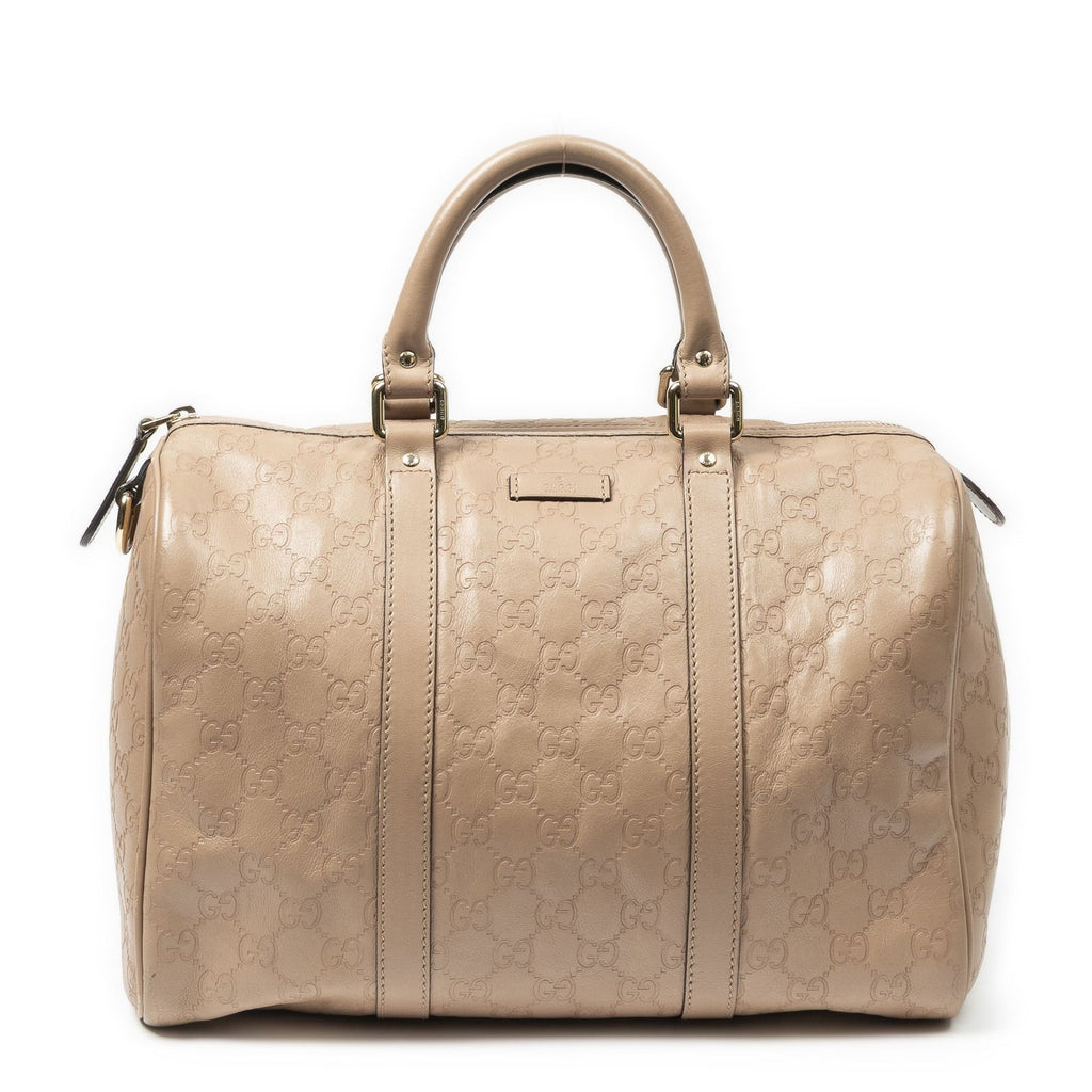 Gucci Medium Boston Beige Guccissima Handbag