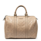Gucci Medium Boston Beige Guccissima Handbag