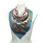 Hermes Scarf Teal Pink Light Bluetwill Silk