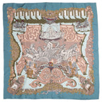 Hermes Scarf Teal Pink Light Bluetwill Silk — view 2
