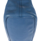 Prada Large Hobo Top Handle Blue Vitello Daino — view 7