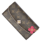 Louis Vuitton Flower Emilie Wallet Brown Pink Monogram Canvas